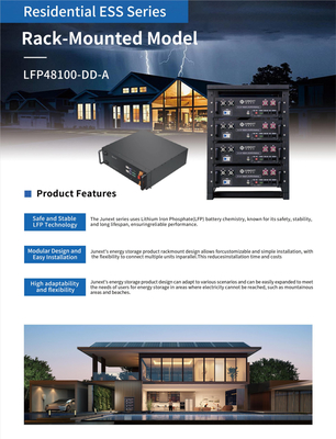 100Ah 200Ah Rack Battery 5KW 51.2V  Residential Energy Storage Solutions IP30