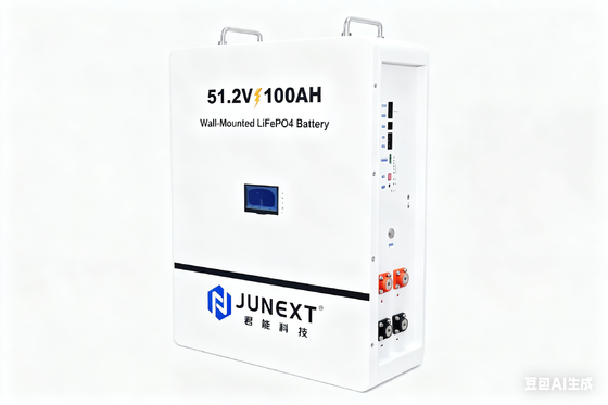 51.2V 100Ah 5.12KWh LiFePO4 Wall Mounted Battery with 2.5 KW Power Output and IP20 Rating for Residential Solar Energy Storage