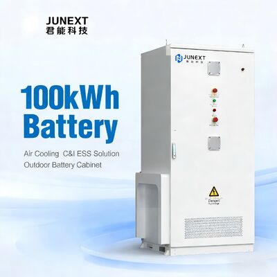 Junext 100kWh 215kWh 300kWh BESS Solar Energy Storage Battery Cabinet with Smart BMS for Outdoor Commercial Industrial Use